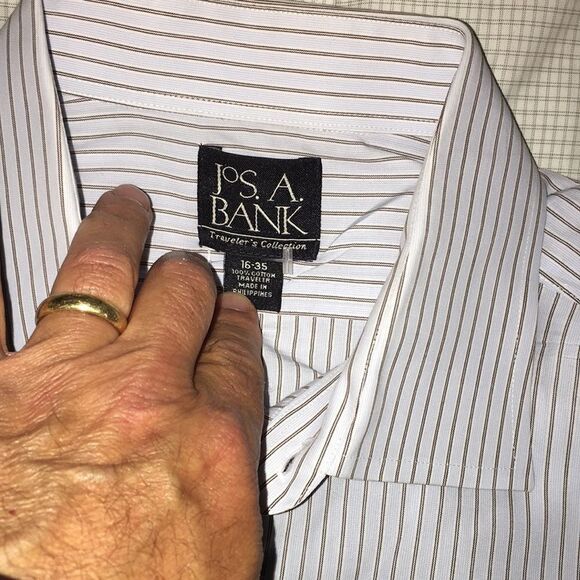 Lot of 3 Trio Stripe Check Jos A Bank Dress Shirt - Picture 2 of 7